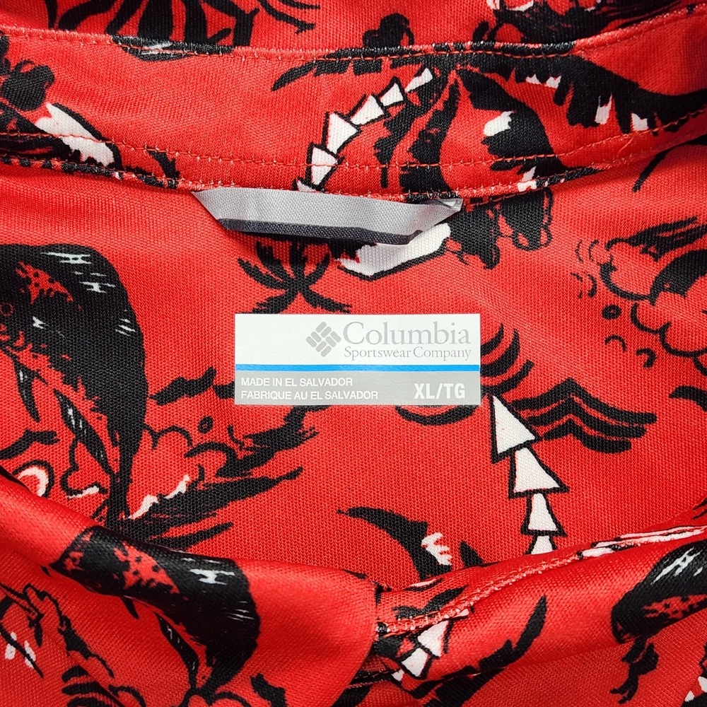 Georgia Bulldogs Shirt Mens XL Red NCAA Football Columbia PFG Tropical Print - Picture 5 of 15